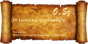Orlovszky Szelemér névjegykártya